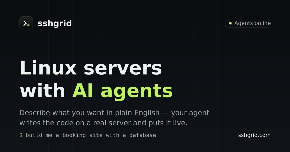 Linux servers with AI agents | SSHGrid